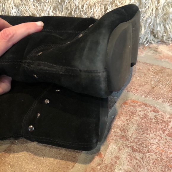 Vintage STEAMPUNK Suede Studded Over Knee Boots - Picture 9 of 16